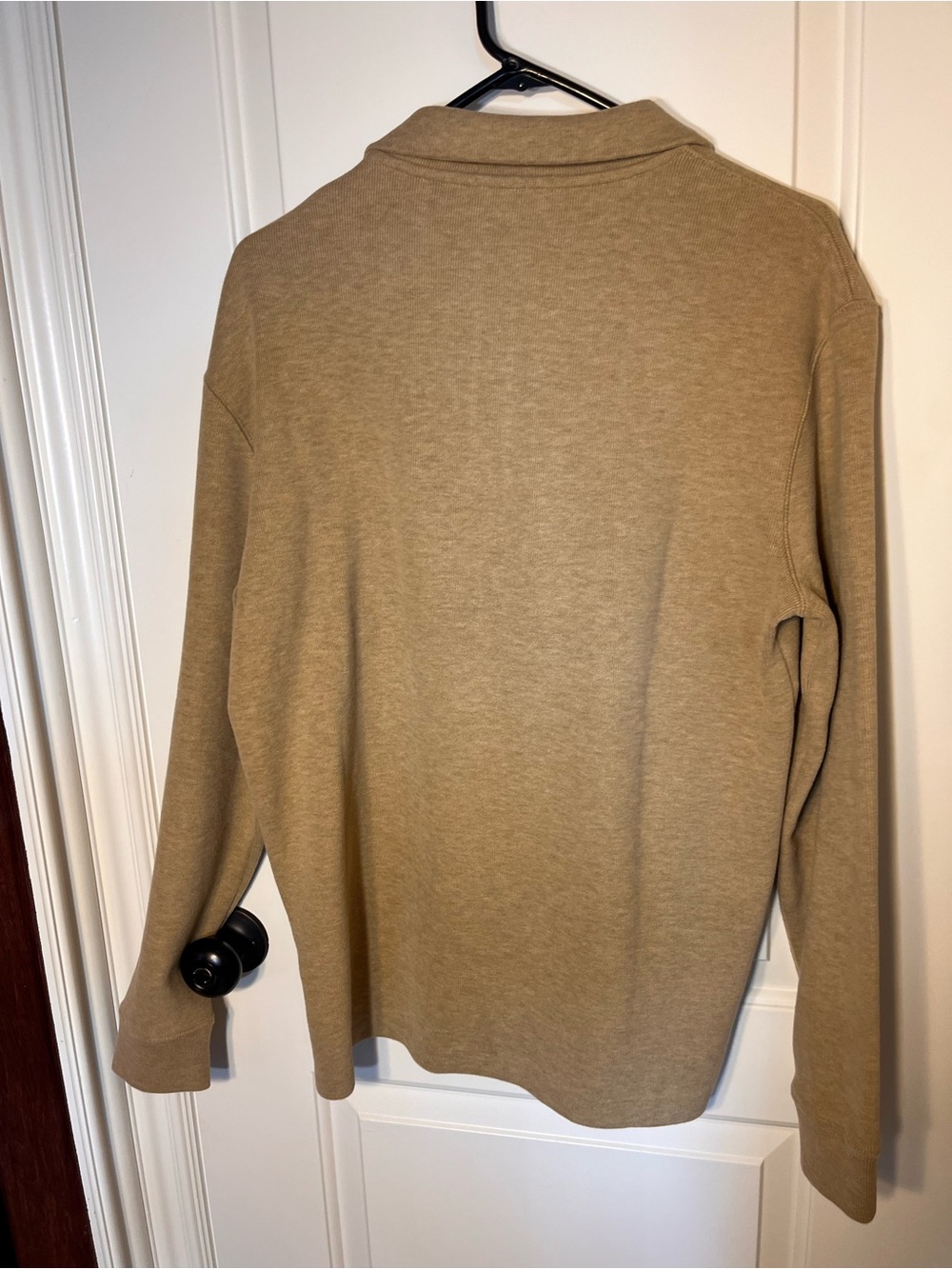 Ralph Lauren Men's Tan Quarter-Zip Sweater with Maroon Pony - Picture 3 of 8
